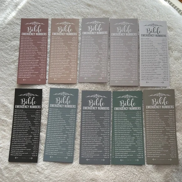 Bible Emergency Numbers Bookmarks Set of 20 6” x 2.5” Invitation to Christ NWT - Picture 8 of 12